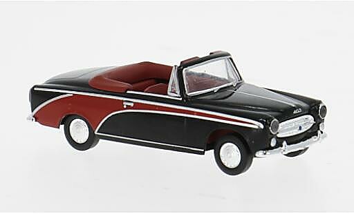 Peugeot 403 1/87 Brekina Cabriolet noire/rouge 1956 1:87 miniature