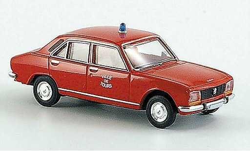 Peugeot 504 Berline 1/87 Brekina Ville de Tours Pompiers- miniature