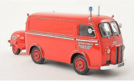 Peugeot D3 Base 1/43 Eligor Fourgon Sapeurs Pompiers Ville de Saint Prest avec Motorpumpe miniature