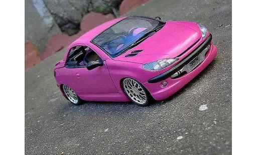 Peugeot 206 CC 1/18 Gate rose satine jantes bbs miniature