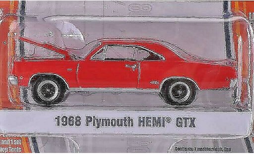 Plymouth GTX 1968 1/64 Greenlight HEMI rouge miniature