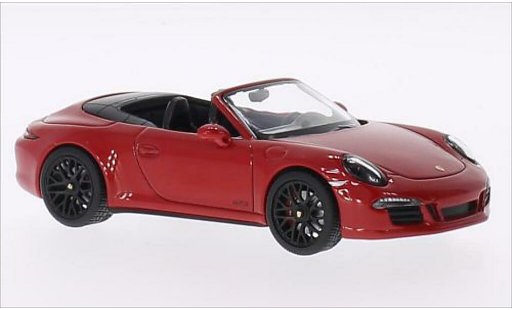 Porsche 911 GTS 1/43 Schuco Carrera 4 Cabrio rouge/noire 2014 miniature
