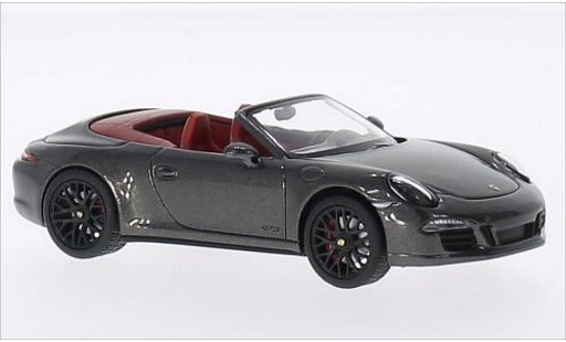 Porsche 911 GTS 1/43 Schuco Carrera Cabrio metallise grise/rouge 2014 miniature