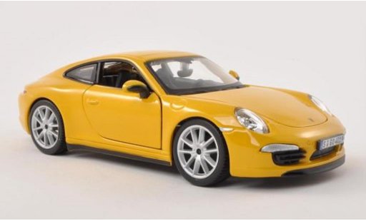 Porsche 911 S 1/24 Burago Carrera jaune miniature