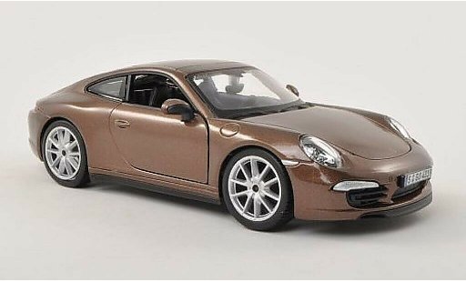 Porsche 911 S 1/24 Burago Carrera marron miniature