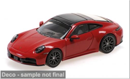 Porsche 992 1/64 Minichamps 911 (.2) Carrera rouge/noire 2025 1:64 miniature