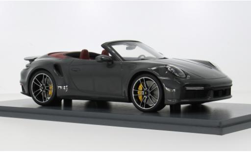 Porsche 992 Turbo s 1/18 Schuco 911  Turbo S Cabriolet grise 2022 1:18 miniature