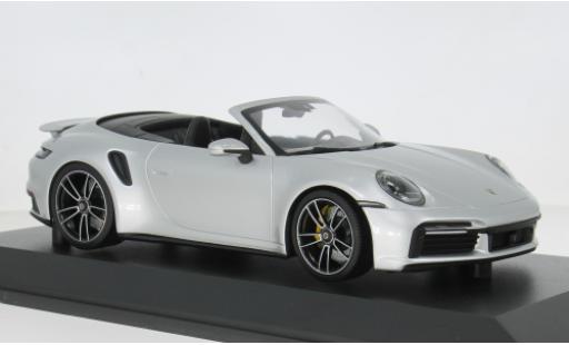 Porsche 992 Turbo s 1/18 Minichamps 911  Turbo S Cabriolet grise 2020 1:18