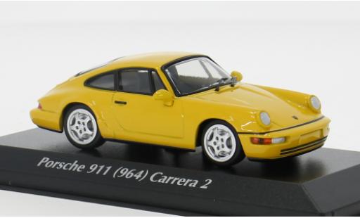Porsche 993 1/43 Maxichamps 911  Carrera jaune 1992 1:43 miniature