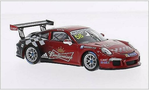 Porsche 911 GT3 CUP 1/43 Spark No.58 Team Absolute Racing Budweiser Carrera Asia 2015 miniature