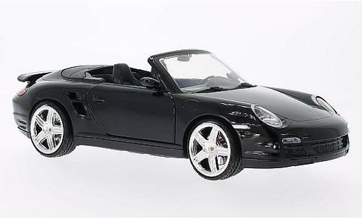 Porsche 911 Turbo 1/18 Motormax Cabriolet noire miniature