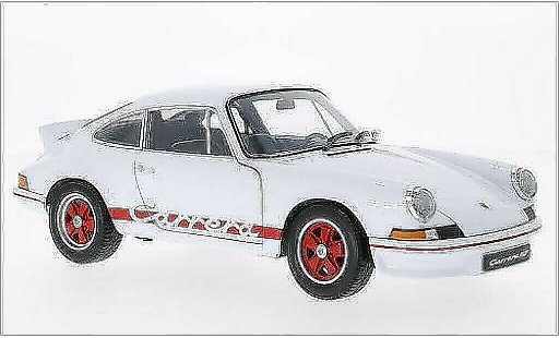 Porsche 911 Carrera 1/18 Welly blanche/rouge 1973 miniature
