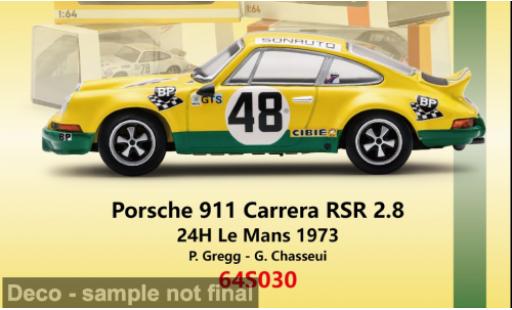 Porsche 911 1/64 Spark Carrera RSR 2.8 24h Le Mans 1973 #48 P.Gregg/G.Chasseuil 1:64 miniature