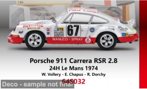 Porsche 911 1/64 Spark Carrera RSR 2.8 24h Le Mans 1973 #67 W.Vollery/E.Chapuis 1:64