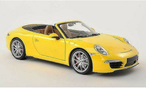 Porsche 911 S 1/18 Minichamps Carrera Cabriolet jaune 2011 miniature