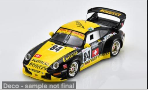 Porsche 996 GT2 1/43 Spark 911 jaune/noire 24h Le Mans 1997 #84 E.Calderari/L.Bryner 1:43 miniature
