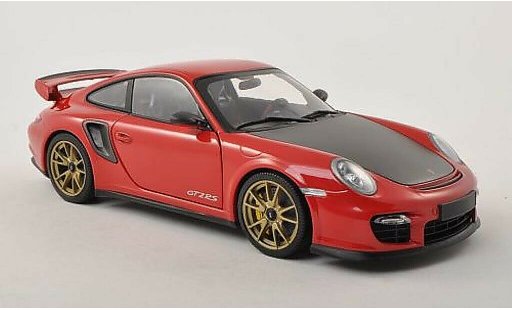 Porsche 911 GT2 1/18 Minichamps rouge/carbon avec goldenen Felgen 2011 miniature