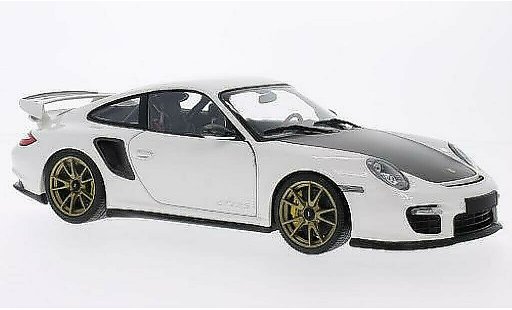 Porsche 911 GT2 1/18 Minichamps blanche avec goldenen Felgen 2011 miniature