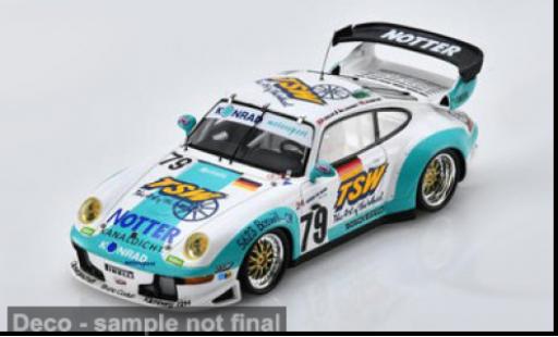Porsche 996 GT2 1/43 Spark 911 blanche/turquoise 24h Le Mans 1997 #79 M.Ligonnet/T.Seiler 1:43 miniature