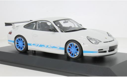 Porsche 996 GT3 RS 1/18 Minichamps 911 blanche/bleue 2002 1:18 miniature
