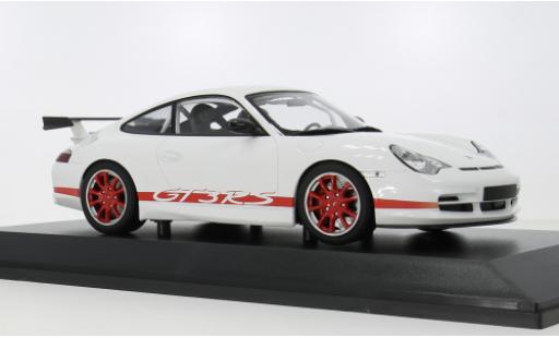 Porsche 996 GT3 RS 1/18 Minichamps 911 blanche/rouge 2002 1:18 miniature