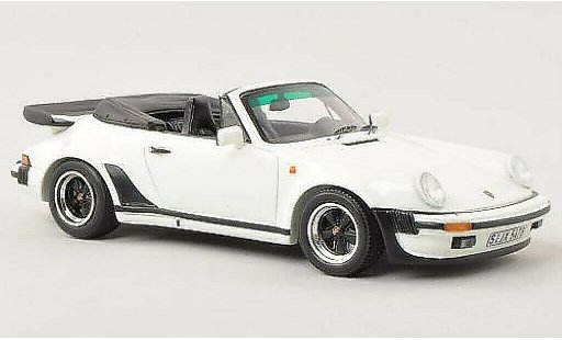 Porsche 911 Turbo 1/43 Spark 3.3 Cabriolet blanche 1989 miniature
