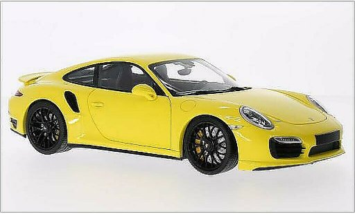 Porsche 911 Turbo S 1/18 Minichamps jaune 2013 miniature