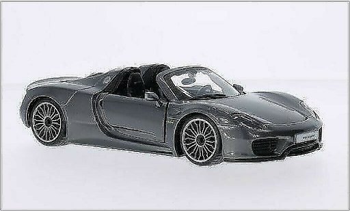 Porsche 918 Base 1/24 Burago Spyder metallise grise miniature