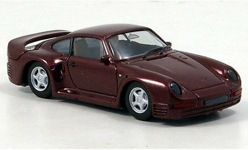 Porsche 959 Base 1/87 Herpa High Tech rouge miniature