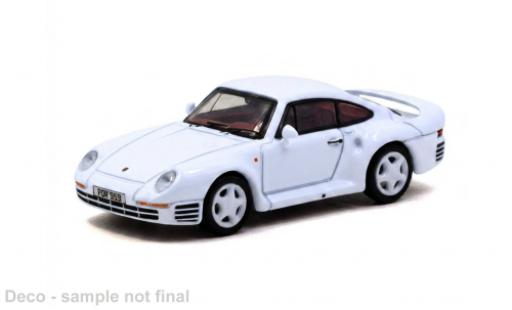 Porsche 959 1/64 Tarmac Works blanche 1989 1:64 miniature