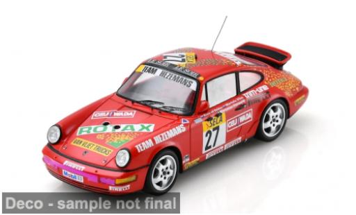 Porsche 964 1/43 Spark Carrera 2 rouge 24h Spa Francorchamps 1991 #27 R. van der velden/M. van Vliet 1:43 miniature