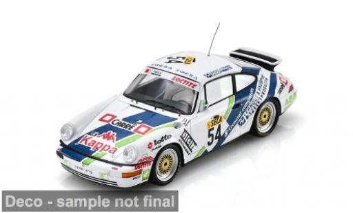 Porsche 993 1/43 Spark 964 Carrera 2 blanche/bleue 24h Spa 1 #54 M. Piessens/I. Viaene 1:43 miniature