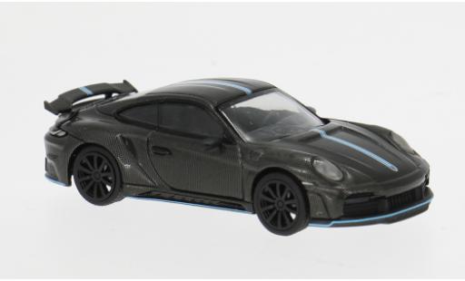 Porsche 992 S 1/64 Pop Race tinger GTR carbon/bleue 1:64 miniature