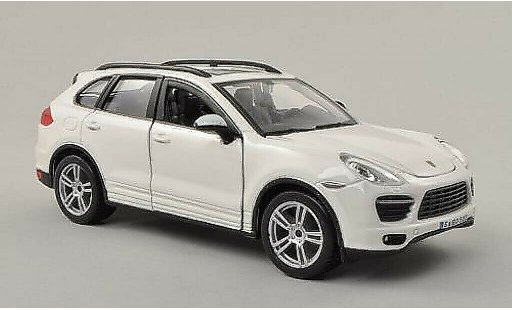 Porsche Cayenne Turbo 1/24 Burago (92A) blanche miniature