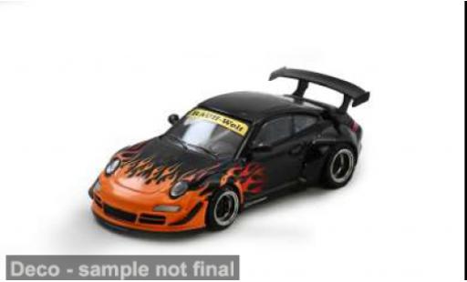 Porsche 997 RWB 1/64 INNO64 noire/orange 1:64 miniature