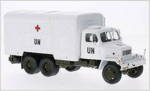 Praga V3S Kasten 1/43 Abrex fourgon UN skrinovy vuz (Container Truck) blanche miniature