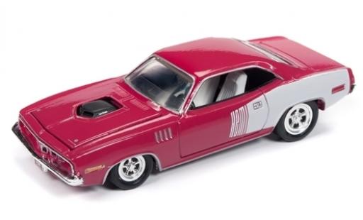 Miniature Plymouth Barracuda 1/64 Racing Champions rose/blanche 1971 Plymouth Barracuda 1/64 Racing Champions rose/blanche 1971 miniature