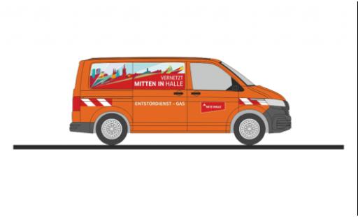 Volkswagen T6 1/87 Rietze bus Entstördienst Halle miniature