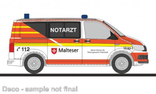 Volkswagen T6 1/87 Rietze bus maltais services de secours Filderstadt miniature