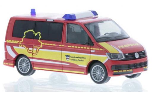 Volkswagen T6 1/87 Rietze Feuerwehr Dachau Kreisbrandinspektion court- empattement miniature