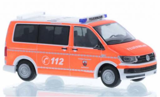 Volkswagen T6 1/87 Rietze Feuerwehr Zirndorf court- empattement miniature