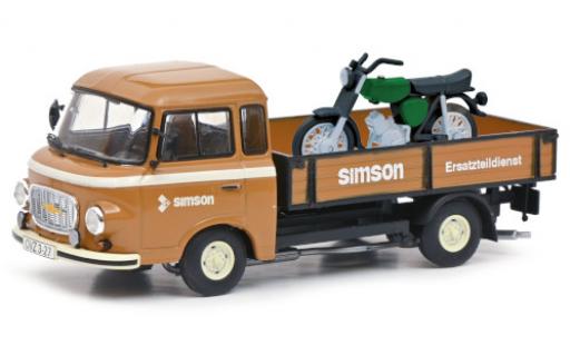 Miniature Barkas B 1000 1/43 Schuco Pritsche Simson Ersatzteildienst mit Simson S51 Barkas B 1000 1/43 Schuco Pritsche Simson Ersatzteildienst mit Simson S51 miniature