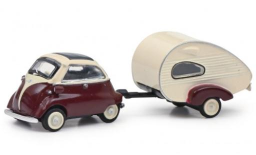 Miniature Bmw Isetta 1/87 Schuco rouge/blanche avec ES-Piccolo-remorque Bmw Isetta 1/87 Schuco rouge/blanche avec ES-Piccolo-remorque miniature