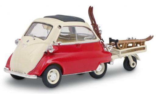 Bmw Isetta 1/43 Schuco rouge/beige Wintersport 1955 mit Autoporter Anhänger miniature