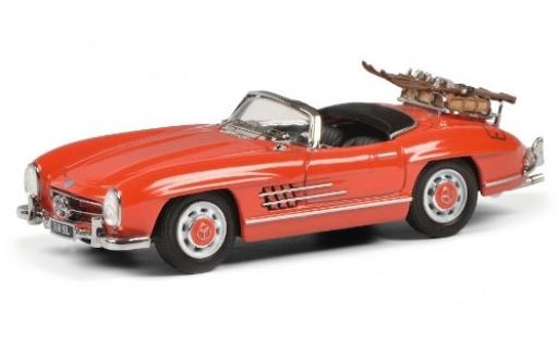 Miniature Mercedes 300 1/43 Schuco SL Roadster (W198 II) rouge mit Skiträger und Ladegut Mercedes 300 1/43 Schuco SL Roadster (W198 II) rouge mit Skiträger und Ladegut miniature