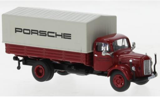 Mercedes L3500 1/87 Schuco plateforme Porsche miniature