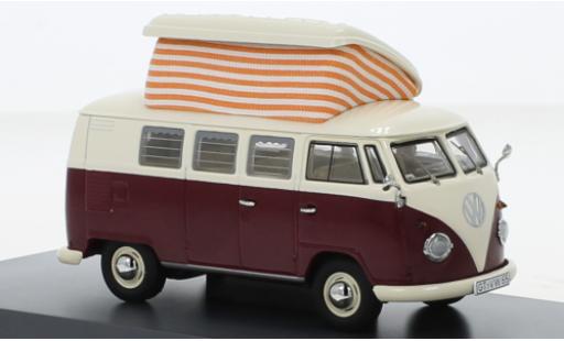 Miniature Volkswagen T1 1/43 Schuco Camper rouge foncé/beige clair Volkswagen T1 1/43 Schuco Camper rouge foncé/beige clair miniature