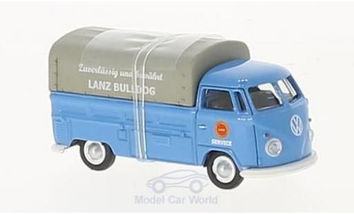 Miniature Volkswagen T1 B 1/87 Schuco c bleue Lanz Bulldog Pritsche mit Plane Volkswagen T1 B 1/87 Schuco c bleue Lanz Bulldog Pritsche mit Plane miniature
