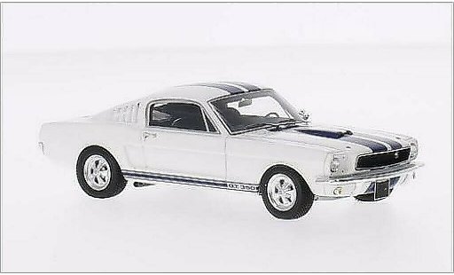 Shelby GT 350 1966 1/43 Spark blanche/bleu miniature
