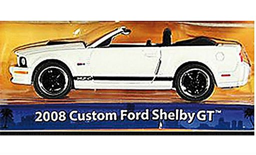 Shelby GT Convertible 1/64 Greenlight Cabriolet blanche/mat-noire 2008 miniature